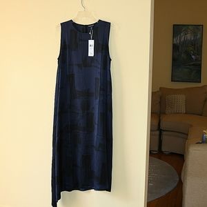 Dress - Eileen Fisher silk blue and black